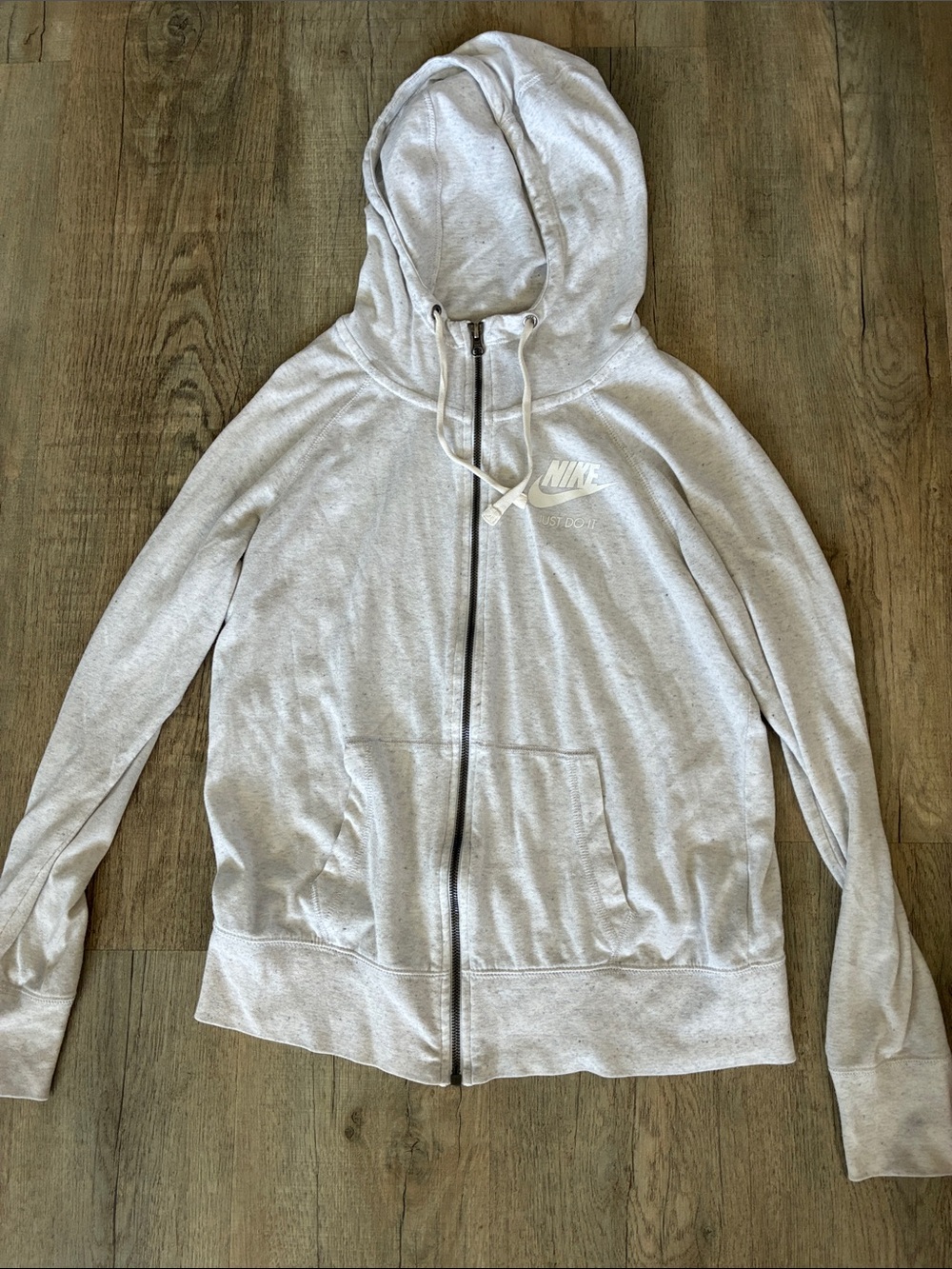 Nike Women’s Heather Light Gray Full-Zip Hoodie Jacket